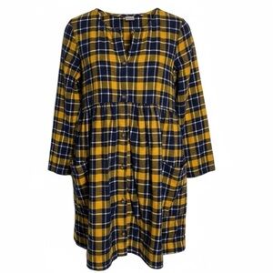 HANNA ANDERSSON Plaid Flannel Button Front Dress